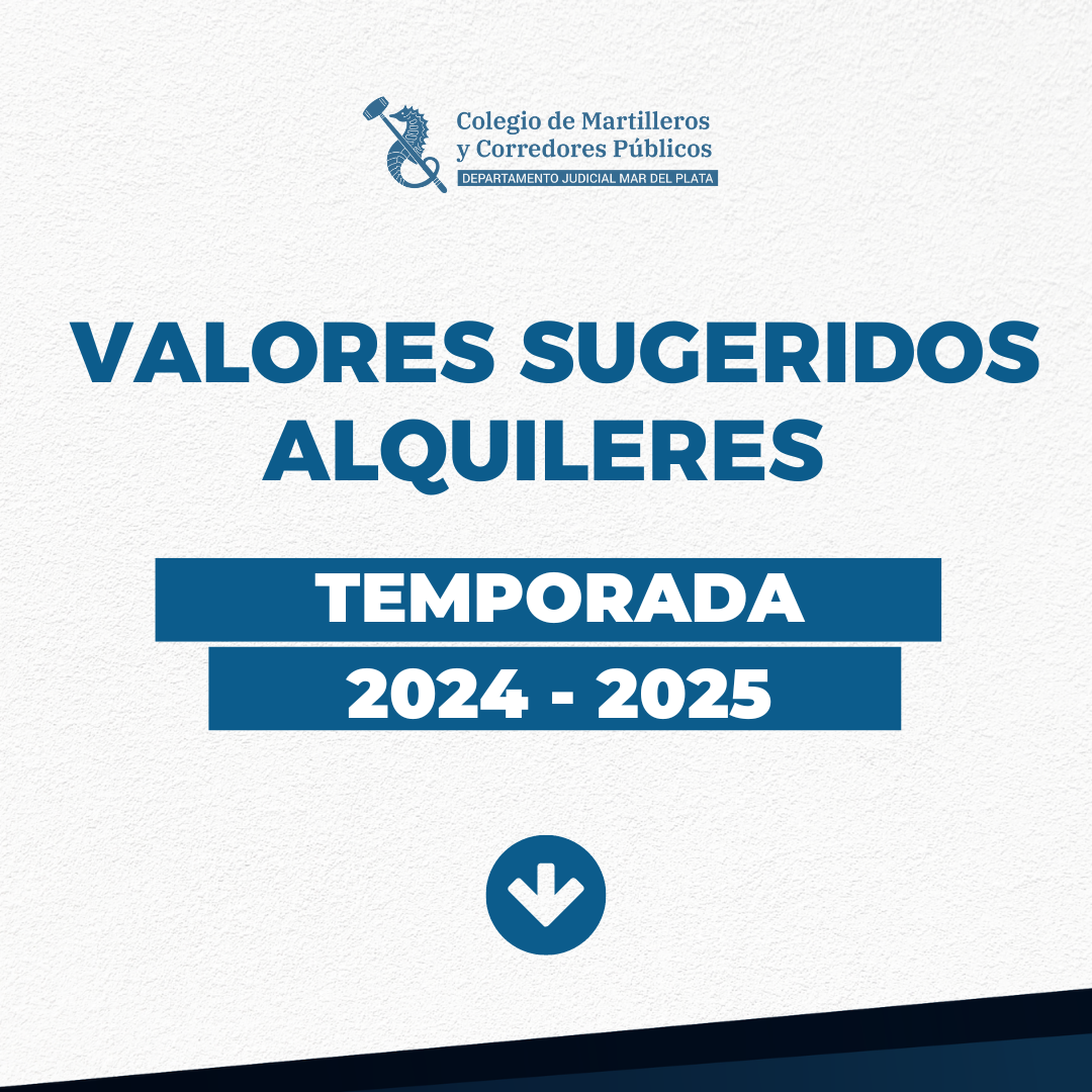 Valores sugeridos – Alquileres temporada 2024-2025